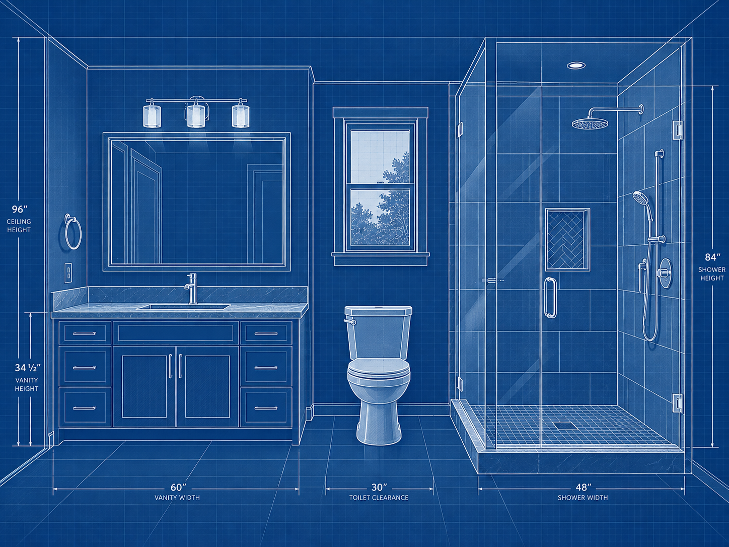 Blueprint bathroom view