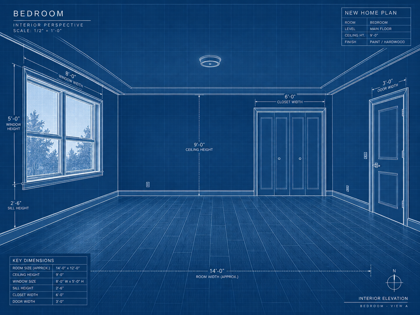 Blueprint bedroom view